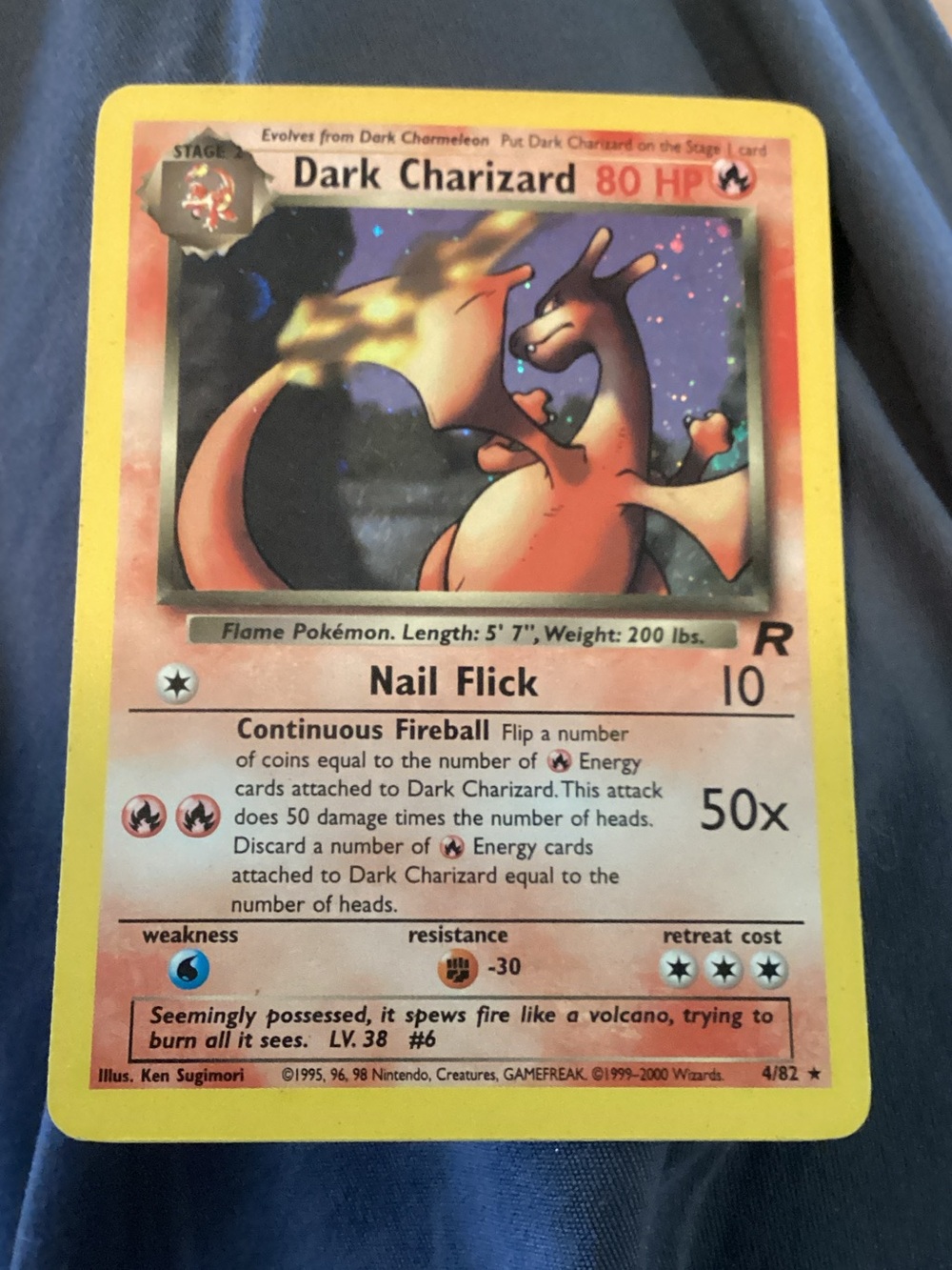 Dark Charizard Real Pokemon Card Holo  4/82